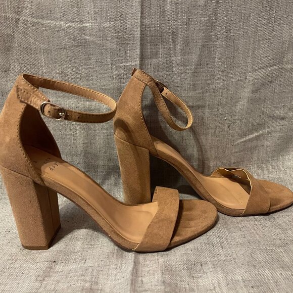 a new day Shoes - Womens A New Day Taupe Suede Open Toe Heels